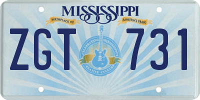 MS license plate ZGT731