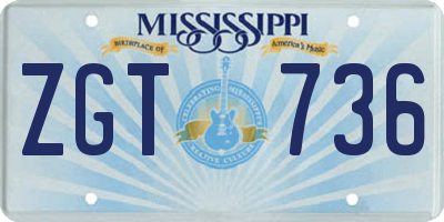 MS license plate ZGT736