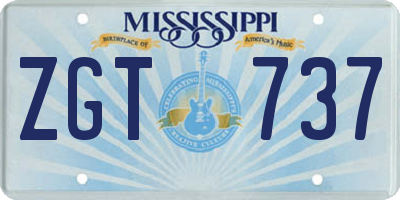 MS license plate ZGT737