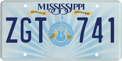 MS license plate ZGT741