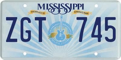 MS license plate ZGT745