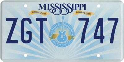 MS license plate ZGT747
