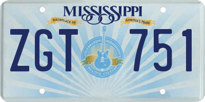 MS license plate ZGT751