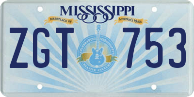 MS license plate ZGT753