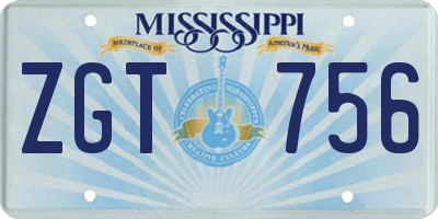 MS license plate ZGT756