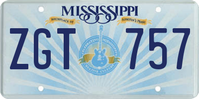 MS license plate ZGT757