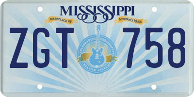 MS license plate ZGT758