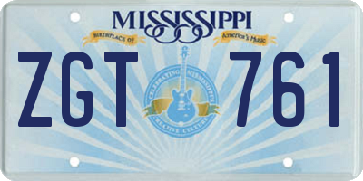 MS license plate ZGT761