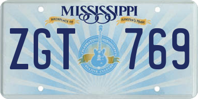 MS license plate ZGT769