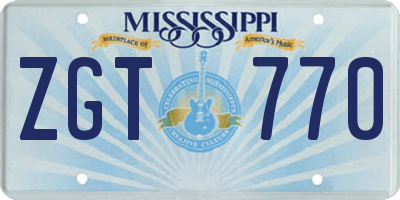 MS license plate ZGT770