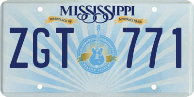 MS license plate ZGT771