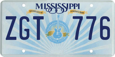 MS license plate ZGT776
