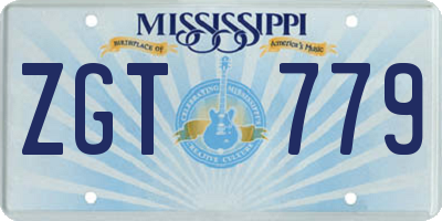 MS license plate ZGT779