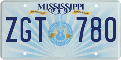 MS license plate ZGT780