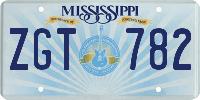 MS license plate ZGT782