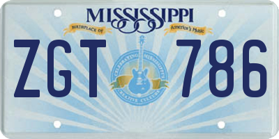 MS license plate ZGT786