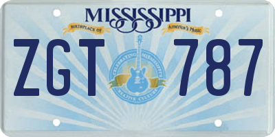 MS license plate ZGT787