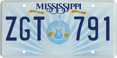 MS license plate ZGT791