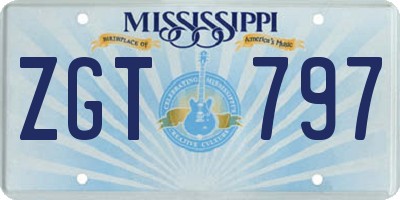 MS license plate ZGT797
