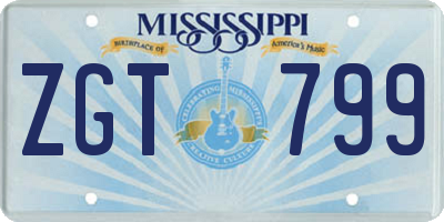 MS license plate ZGT799