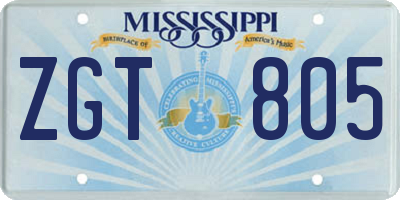 MS license plate ZGT805