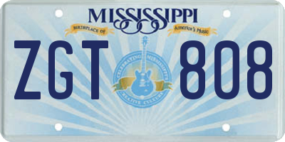 MS license plate ZGT808