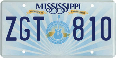 MS license plate ZGT810
