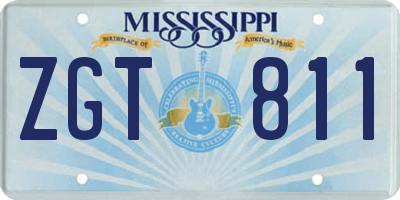 MS license plate ZGT811