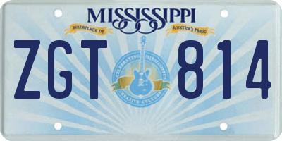 MS license plate ZGT814