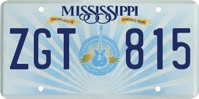 MS license plate ZGT815