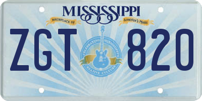 MS license plate ZGT820