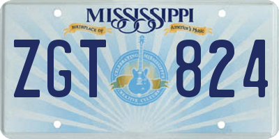 MS license plate ZGT824
