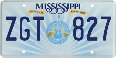 MS license plate ZGT827
