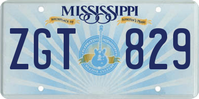 MS license plate ZGT829