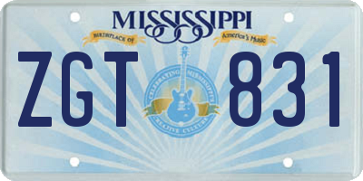MS license plate ZGT831