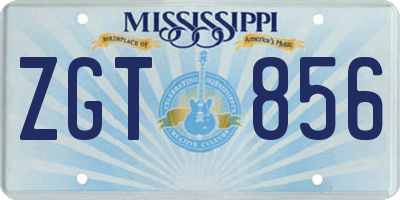 MS license plate ZGT856