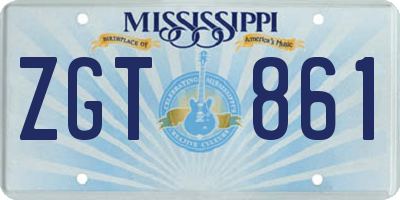 MS license plate ZGT861