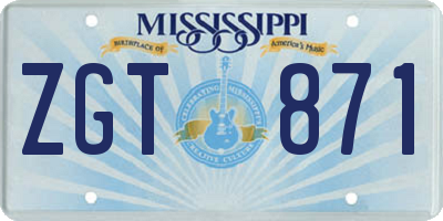 MS license plate ZGT871
