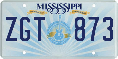 MS license plate ZGT873