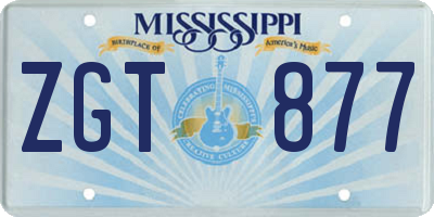 MS license plate ZGT877