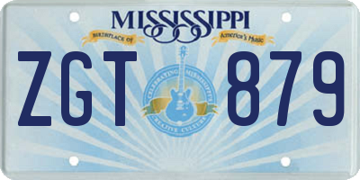 MS license plate ZGT879