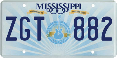 MS license plate ZGT882
