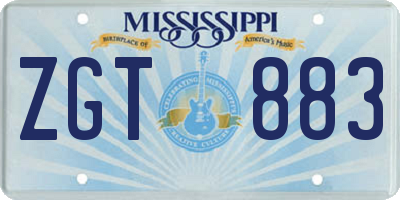 MS license plate ZGT883