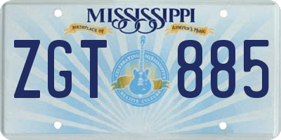 MS license plate ZGT885