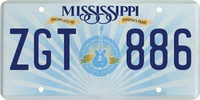 MS license plate ZGT886