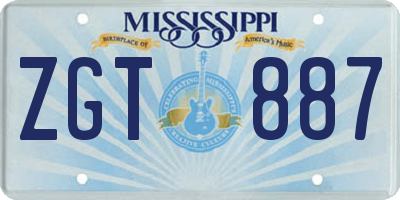 MS license plate ZGT887