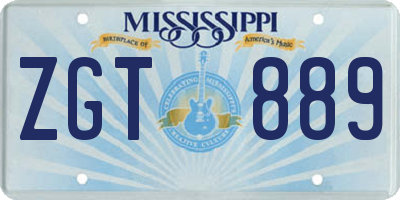 MS license plate ZGT889