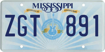 MS license plate ZGT891