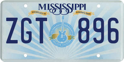 MS license plate ZGT896