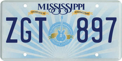 MS license plate ZGT897
